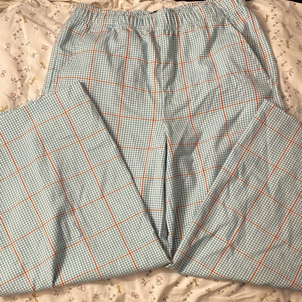 Obey Blue and Orange Checkered Women's Flare Pants